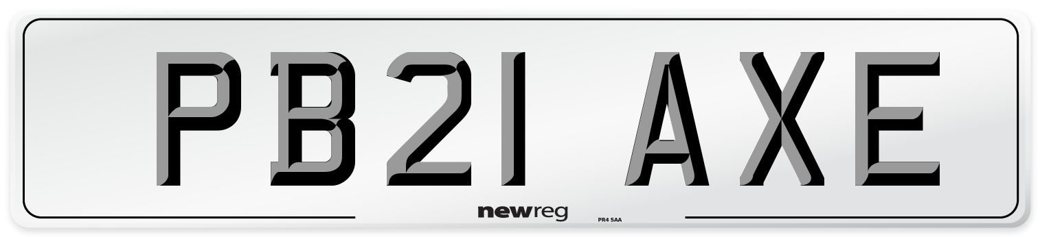 PB21 AXE Number Plate from New Reg